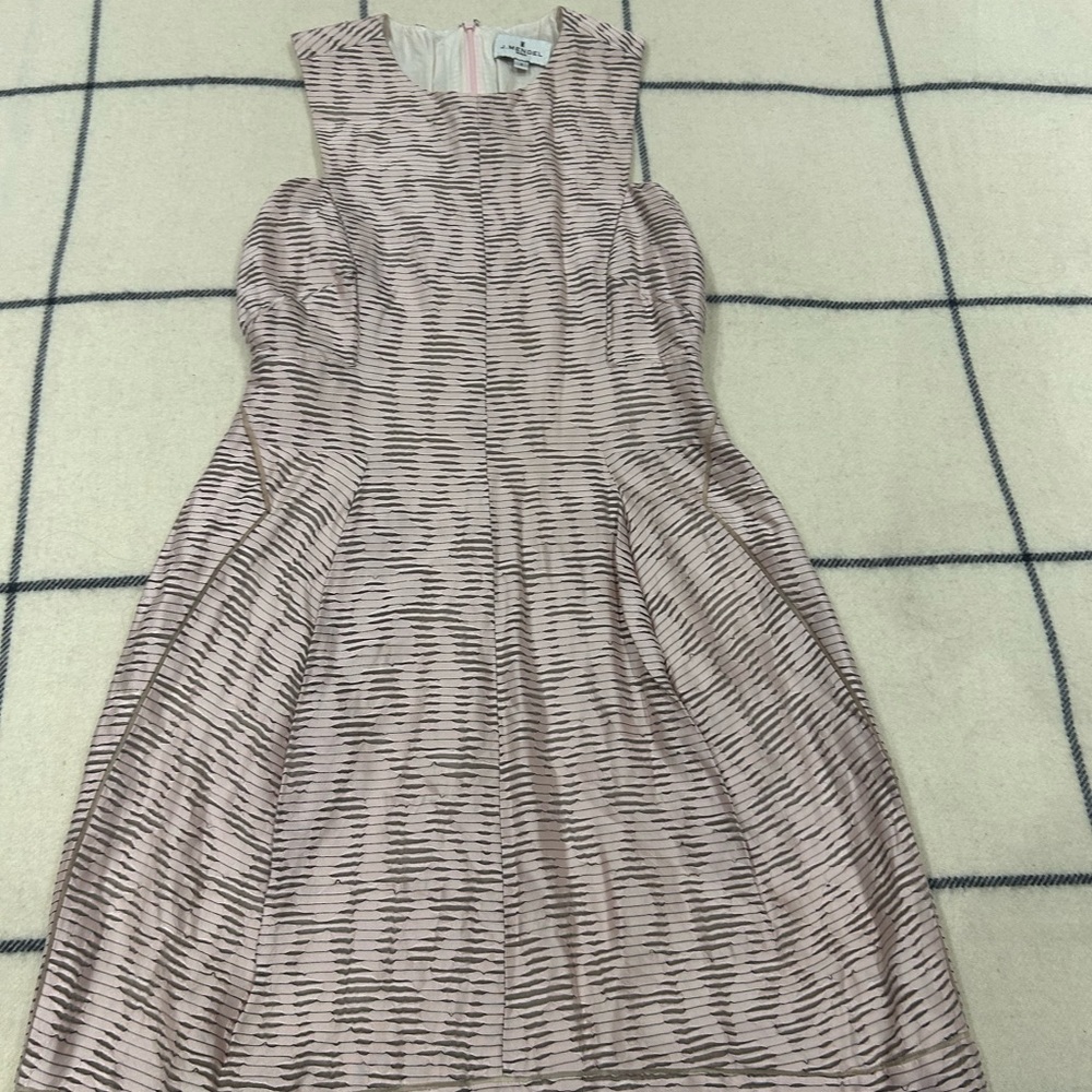 J. Mendel Blush and Taupe Textured Dress